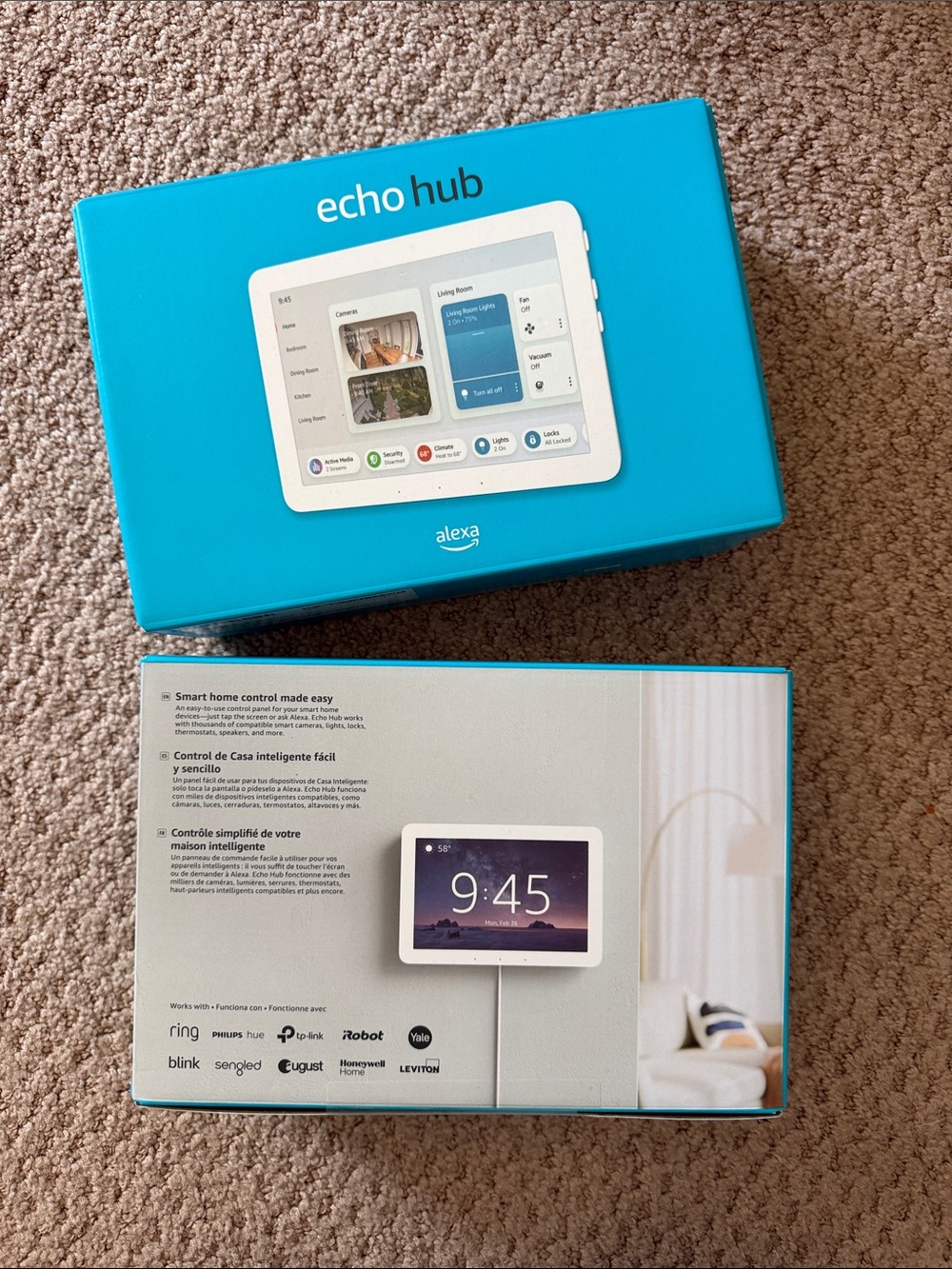 Amazon Echo Hub Smart Display - White with Blue Packaging
